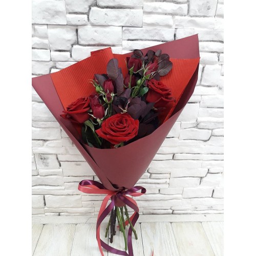 Купить на заказ Букет из 3 красных роз с доставкой в Шемонаихе