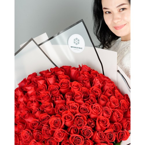 Купить на заказ Букет из 101 красной розы с доставкой в Шемонаихе
