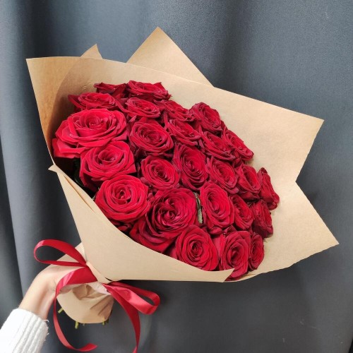 Купить на заказ Букет из 25 красных роз с доставкой в Шемонаихе